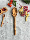 Oval Spaghetti Spoon of Olivewood - 12”