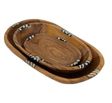 GC Oval Olivewood Bowl w/ Batik Bone Inlay