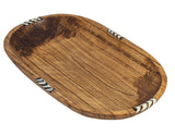 GC Oval Olivewood Bowl w/ Batik Bone Inlay