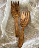 Fine Hand Salad Servers of Olivewood