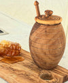 Honey Pot with Drizzler of Olivewood