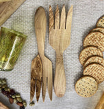 Fine Hand Salad Servers of Olivewood