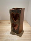 Double Heart Vase of Sandalwood
