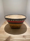 Reed Basket with Cowrie Shells & Leather accents