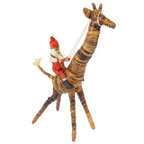 Santa on Giraffe of Banana Fiber