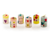 Kapula Hand-Painted Candles - Pastel Hearts