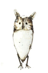 White Horned Owl of Recycled Metal