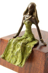 "Seated Beauty w/ Veil" Lost Wax Bronze Sculpture