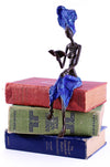 "Literary Lady in Blue" Lost Wax Bronze Sculpture