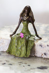 "Seated Beauty w/ Veil" Lost Wax Bronze Sculpture