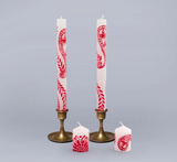 Kapula Hand-Painted Candles - Henna Red