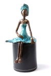 "Expectant Mother in Blue" Lost Wax Bronze Sculpture