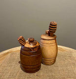 Honey Pot with Drizzler of Olivewood