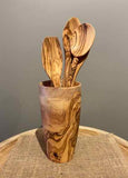 Vase/Spoon Holder of Olivewood - S