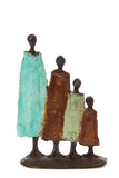 "Nomadic Family of 4" Lost Wax Bronze Sculpture